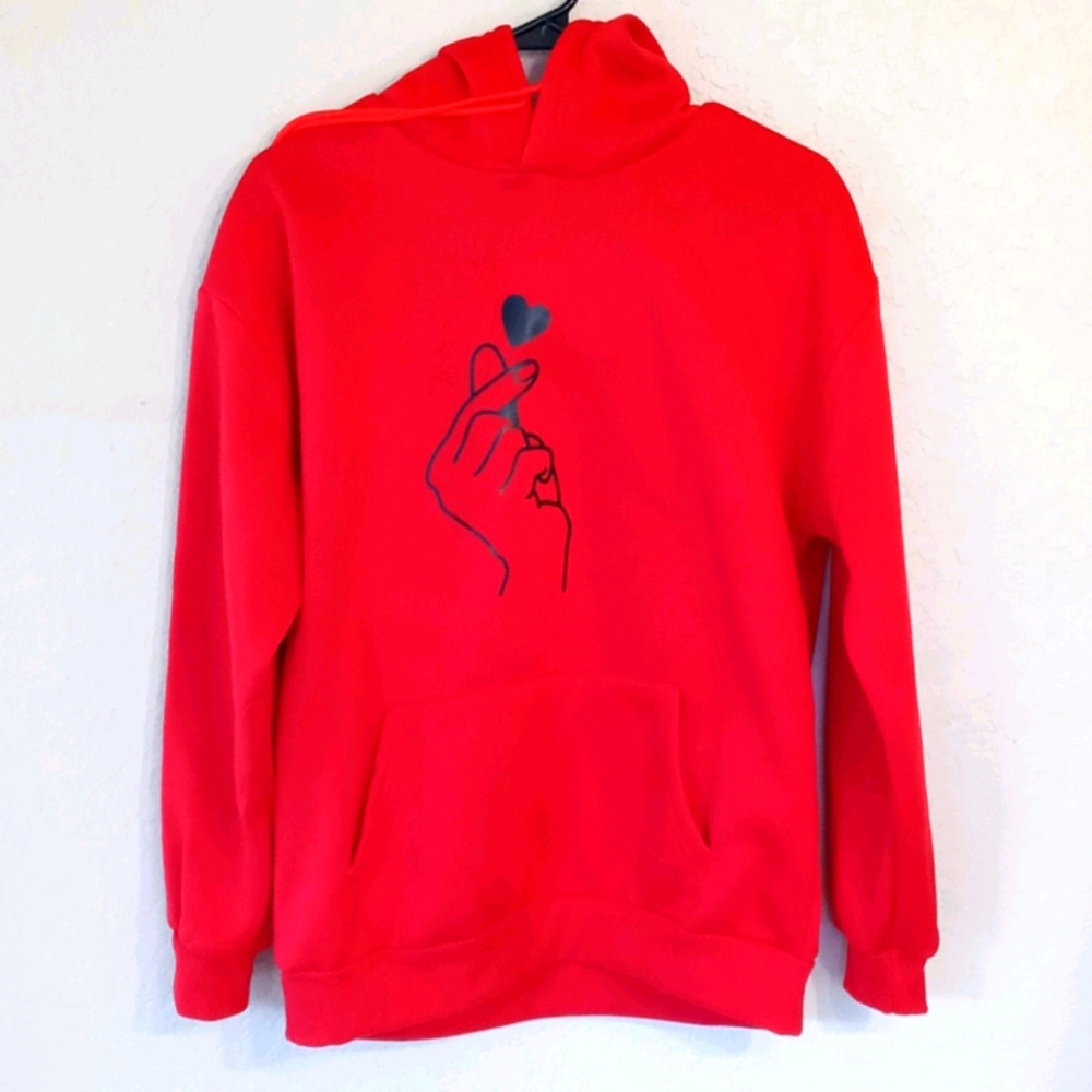 Hoodie sweatshirt Red Heart Shein size Large